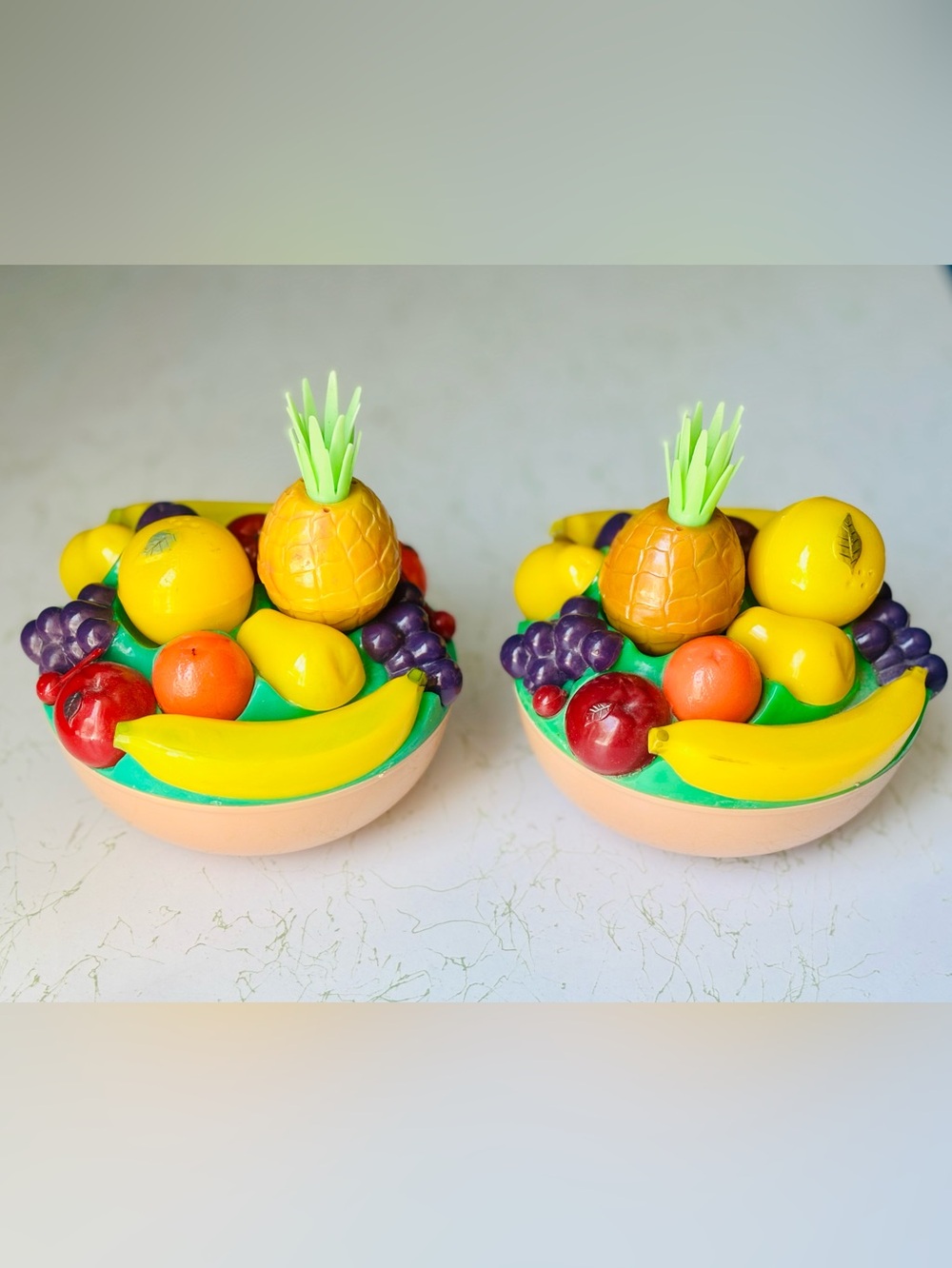 Vintage Pair 1958 Starke Design Fruit Bowl with Shakers